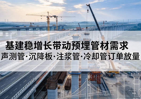 淮上基建稳增长带动预埋监测管材需求，声测管、沉降板、注浆管订单持续放量